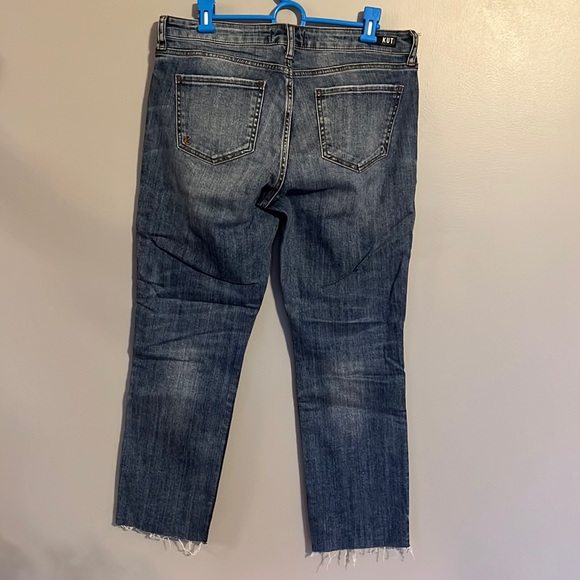 KUT Reese Ankle Straight Leg Jeans with Raw Hem, Size 8 - Picture 3 of 6